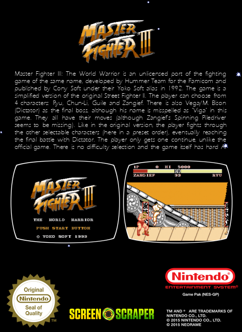 Master Fighter 3 — box-2D-back (SS)