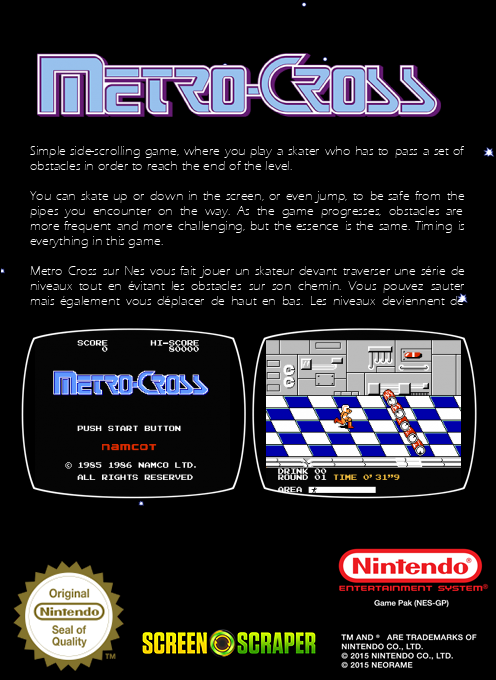 Metro Cross — box-2D-back (SS)
