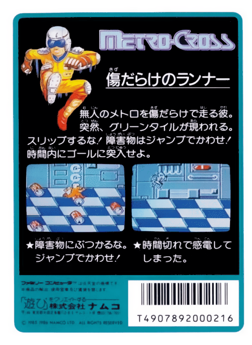 Metro Cross — box-2D-back (JP)