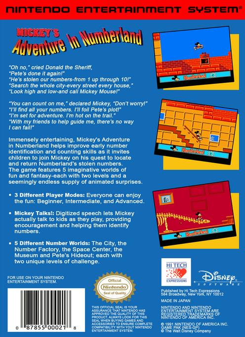 Mickey's Adventures In Numberland — box-2D-back (US)