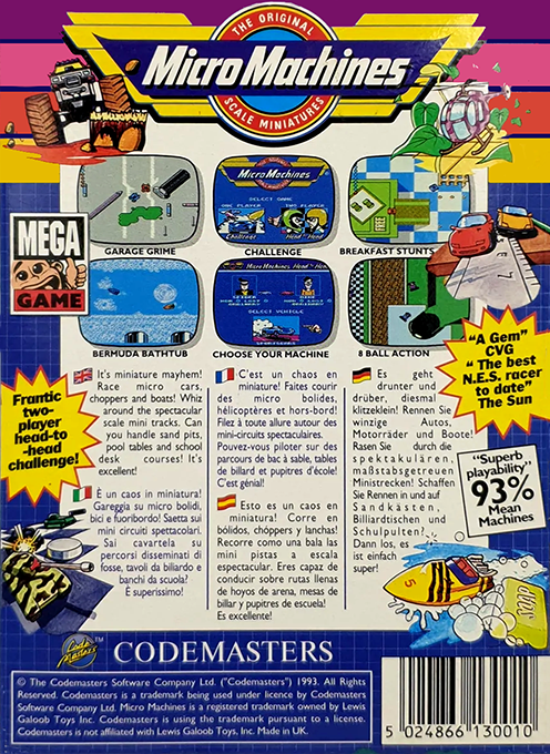 Micro Machines — box-2D-back (EU)