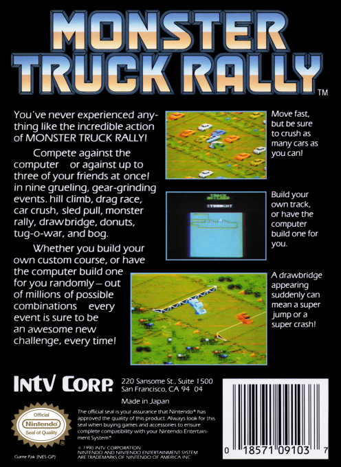 Monster Truck Rally — box-2D-back (US)