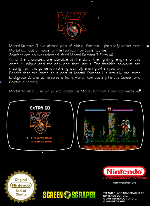 Mortal Kombat 3 - Extra 60 — box-2D-back (SS)