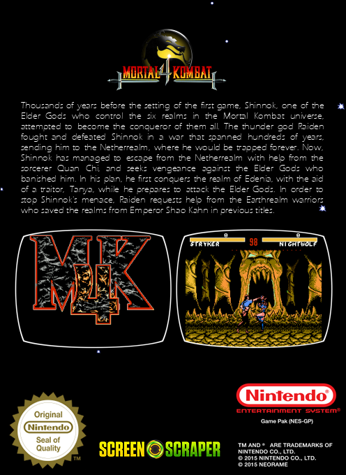 Ultimate Mortal Kombat 4 — box-2D-back (SS)