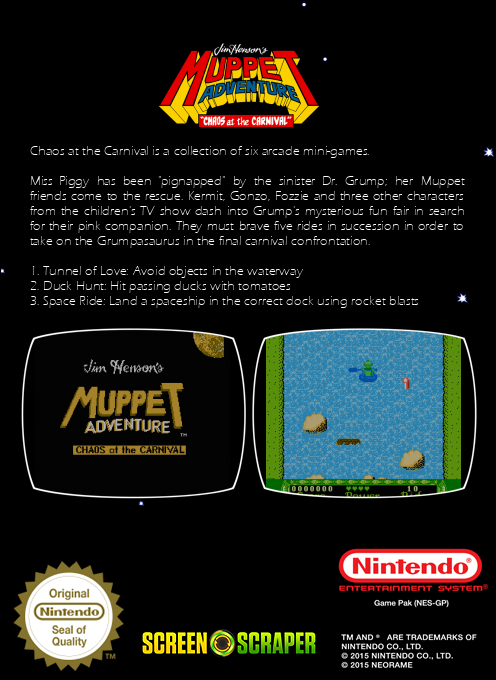 Jim Henson's Muppet Adventure No. 1 - Chaos At The Carnival — box-2D-back (SS)