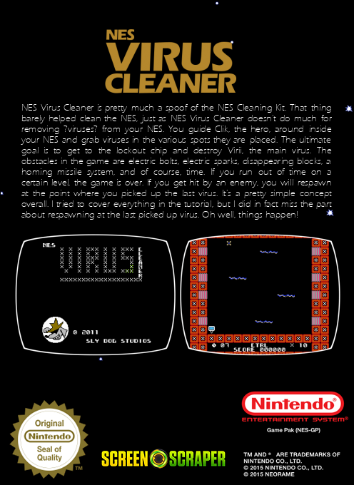 Nes Virus Cleaner — box-2D-back (SS)