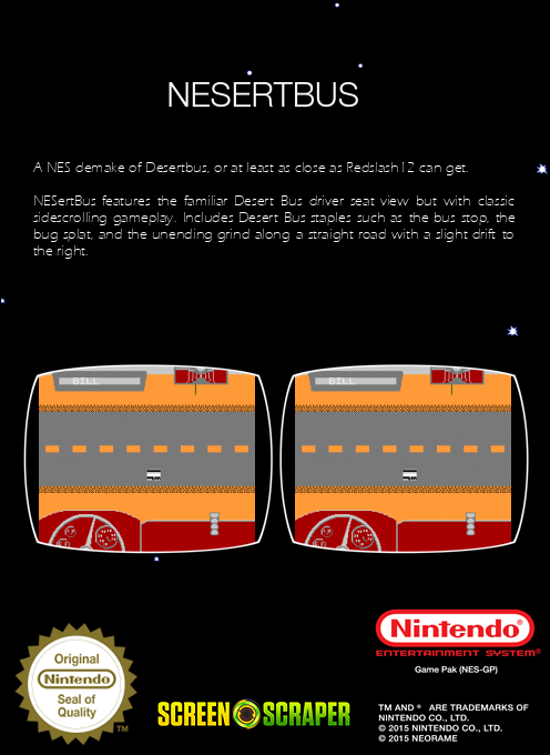 NESertBus — box-2D-back (SS)