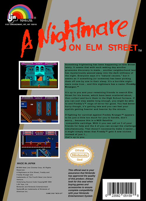 Nightmare On Elm Street, A — box-2D-back (US)