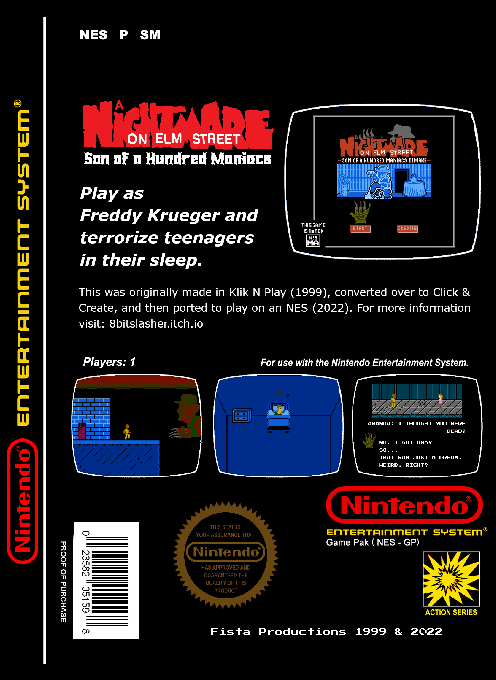 Nightmare on Elm Street, A - Son of a Hundred Maniacs — box-2D-back (WOR)