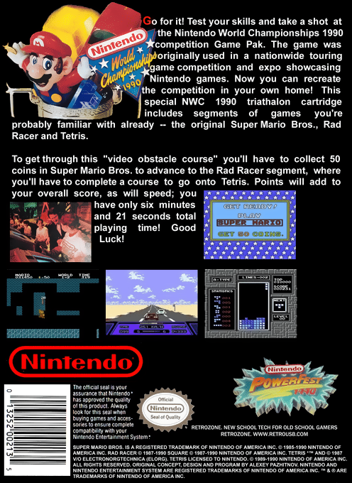 Nintendo World Championships 1990 — box-2D-back (US)