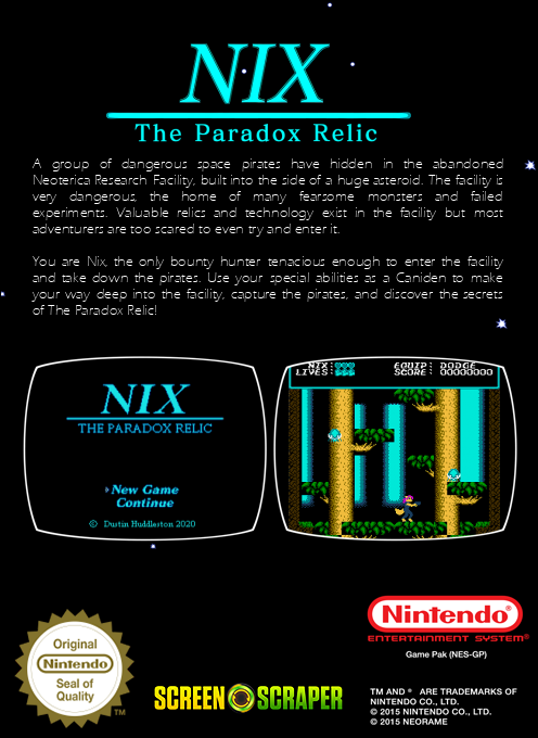 Nix - The Paradox Relic — box-2D-back (SS)
