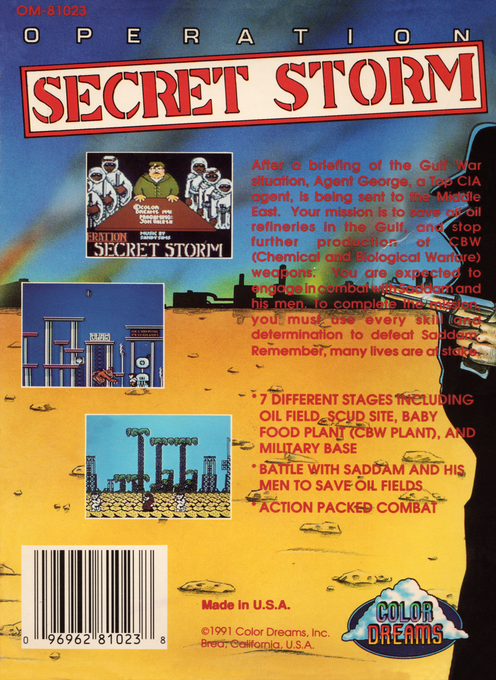 Operation Secret Storm — box-2D-back (US)