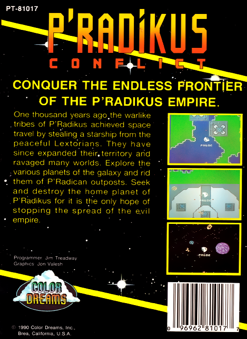 P'radikus Conflict — box-2D-back (US)