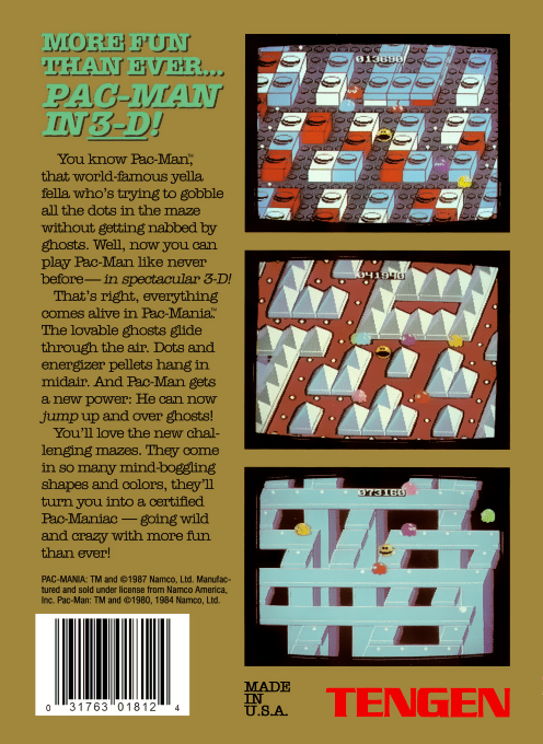 Pac-mania — box-2D-back (US)
