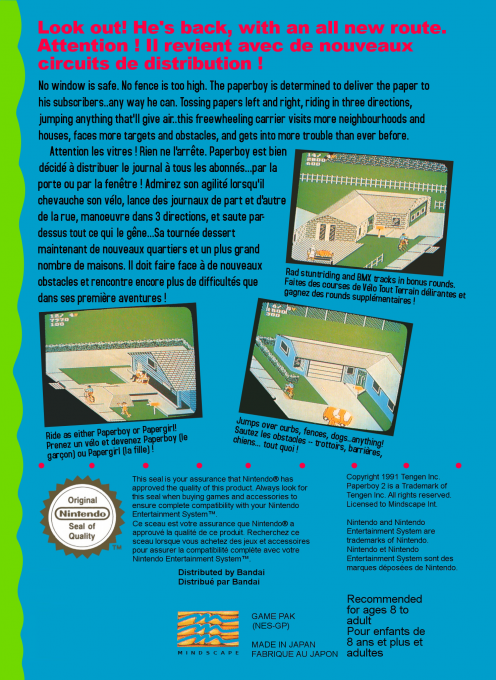 Paperboy 2 — box-2D-back (EU)