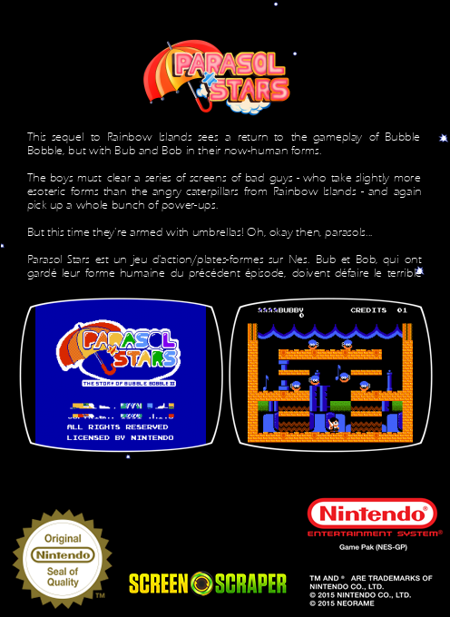 Parasol Stars - Rainbow Islands 2 — box-2D-back (SS)