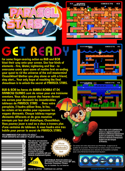 Parasol Stars - Rainbow Islands 2 — box-2D-back (EU)