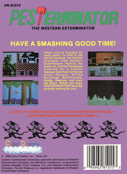 Pesterminator - The Western Exterminator — box-2D-back (US)
