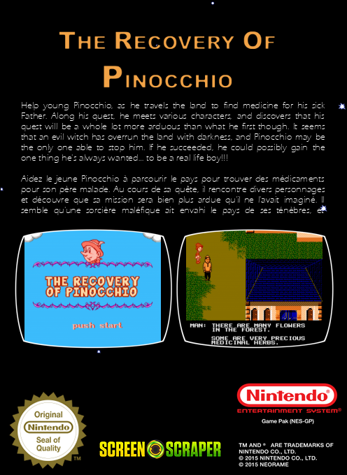 The Recovery of Pinocchio — box-2D-back (SS)