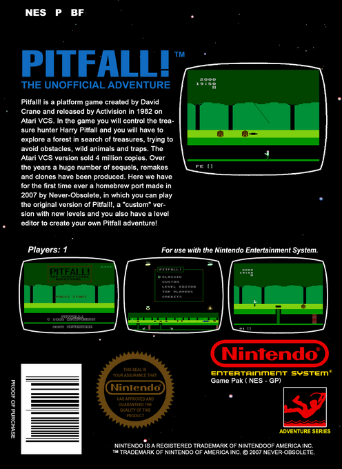 Pitfall! - The Unofficial Adventure — box-2D-back (WOR)