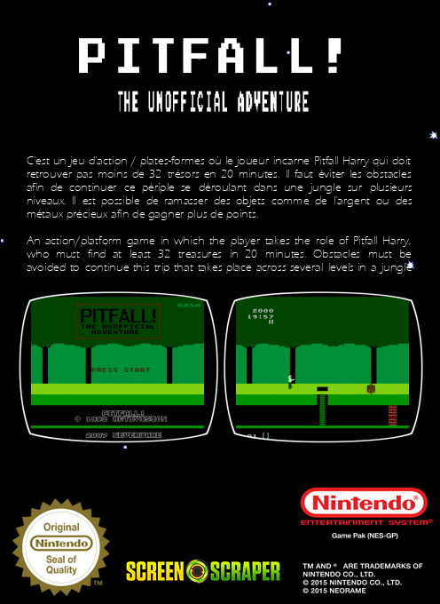 Pitfall! - The Unofficial Adventure — box-2D-back (SS)