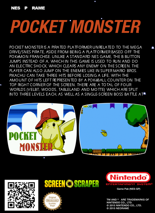 Pocket Monster — box-2D-back (SS)