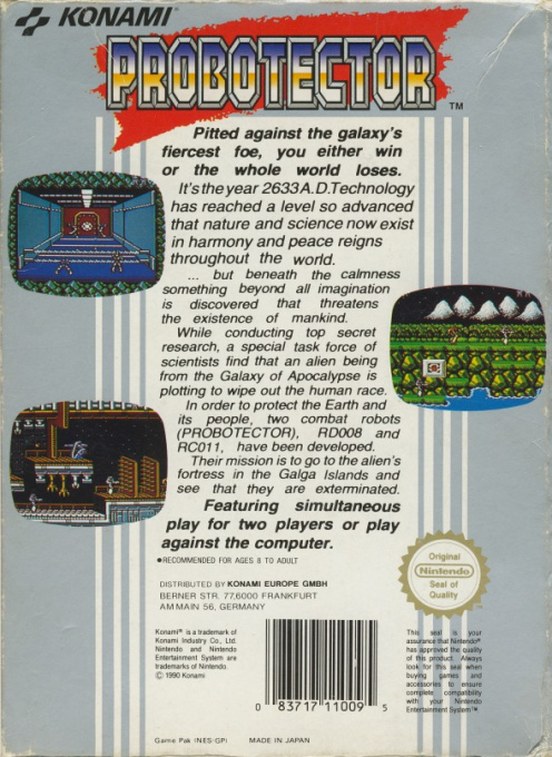 Probotector — box-2D-back (DE)