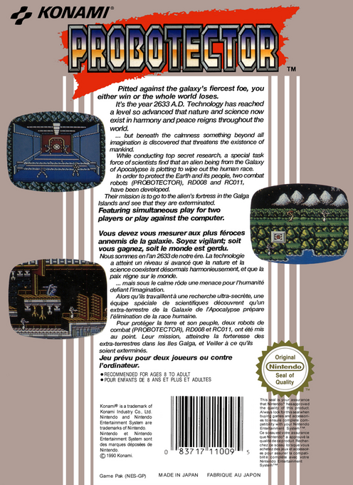 Probotector — box-2D-back (EU)