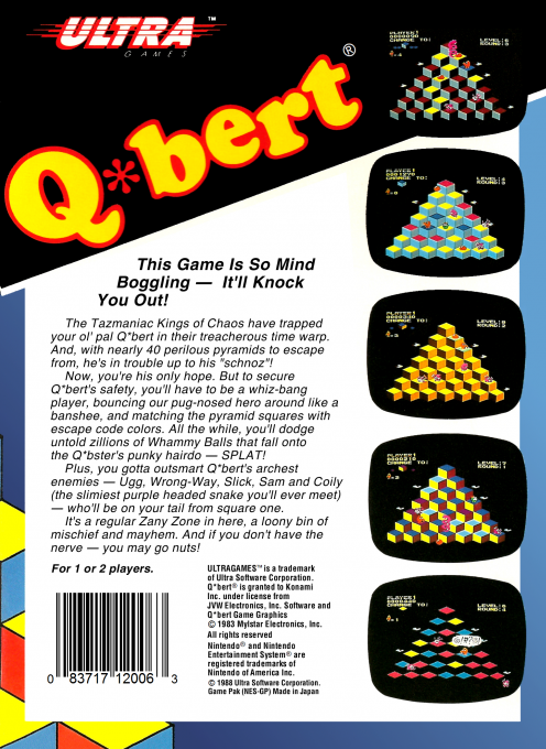 Q-bert — box-2D-back (US)