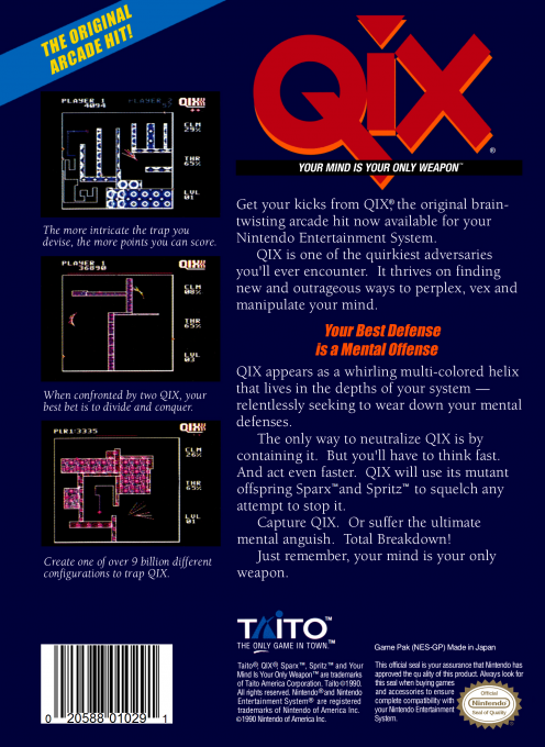 Qix — box-2D-back (US)