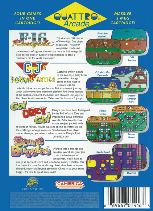 Quattro Arcade — box-2D-back (US)