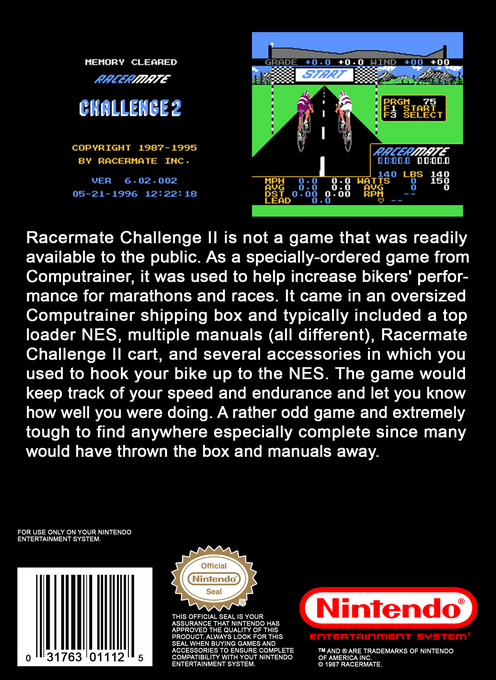 Racermate Challenge 2 — box-2D-back (US)