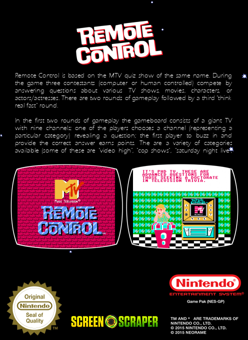 MTV's Remote Control — box-2D-back (SS)