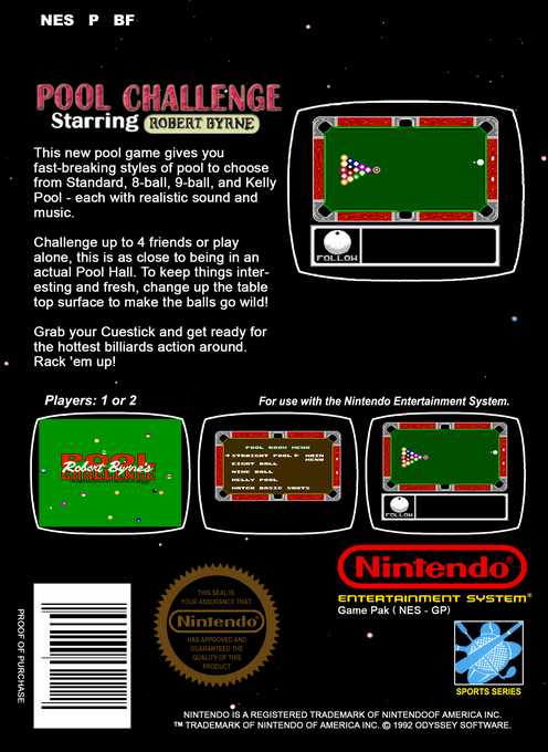 Robert Byrne's Pool Challenge — box-2D-back (US)