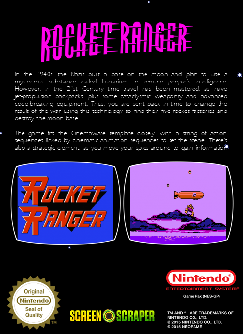 Rocket Ranger — box-2D-back (SS)