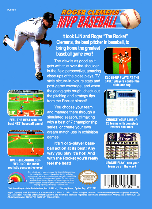 Roger Clemens' Mvp Baseball — box-2D-back (US)
