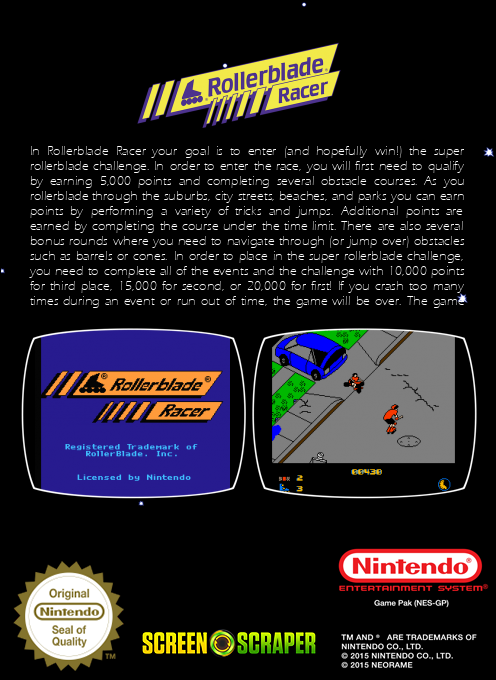 Rollerblade Racer — box-2D-back (SS)