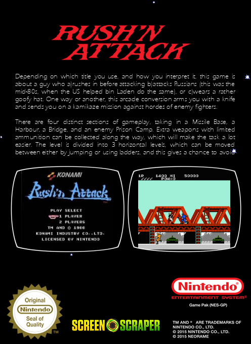 Rush'n Attack — box-2D-back (SS)
