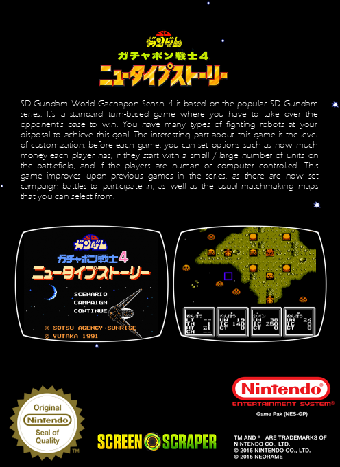 Sd Gundam - Gachapon Senshi 4 - Newtype Story — box-2D-back (SS)