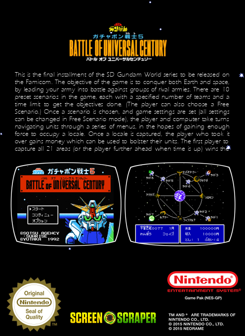 Sd Gundam - Gachapon Senshi 5 - Battle Of Universal Century — box-2D-back (SS)