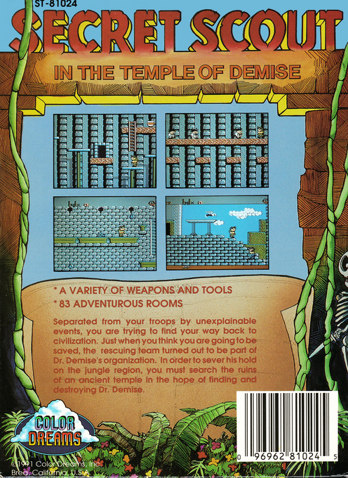 Secret Scout In The Temple Of Demise — box-2D-back (US)