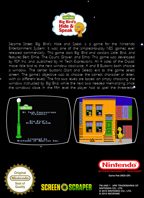 Sesame Street - Big Bird's Hide And Speak — box-2D-back (SS)