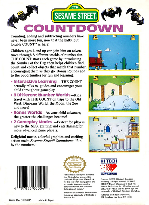 Sesame Street Countdown — box-2D-back (US)