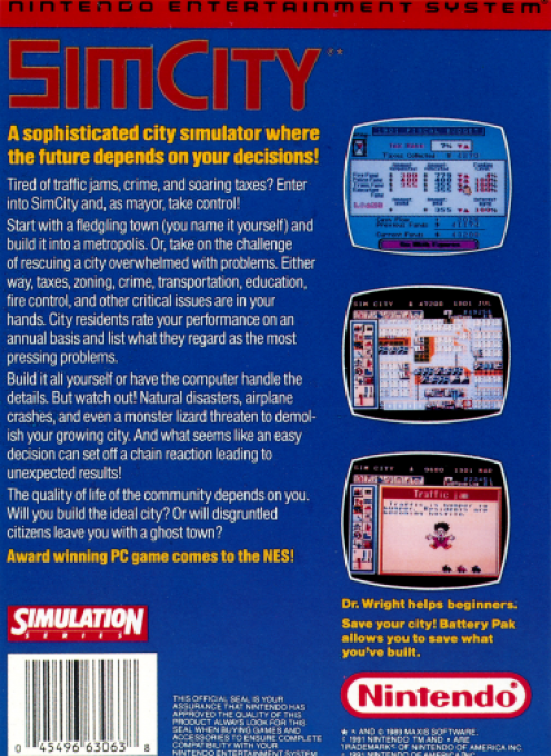 Sim City — box-2D-back (US)