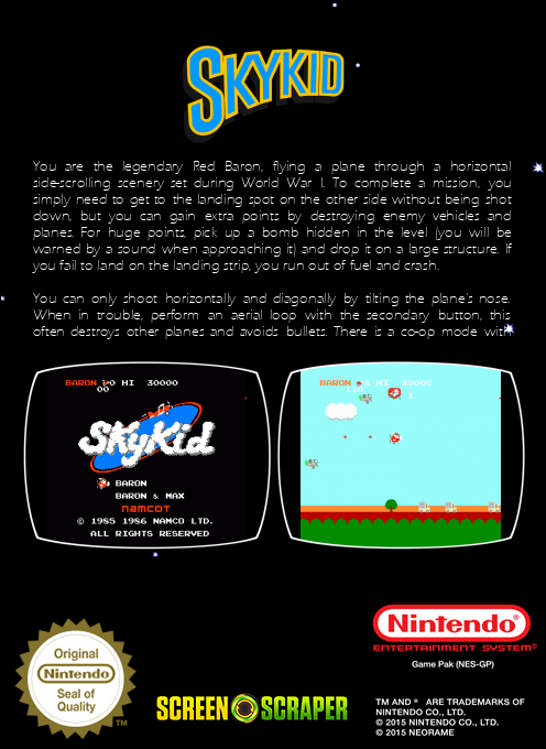 Sky Kid — box-2D-back (SS)