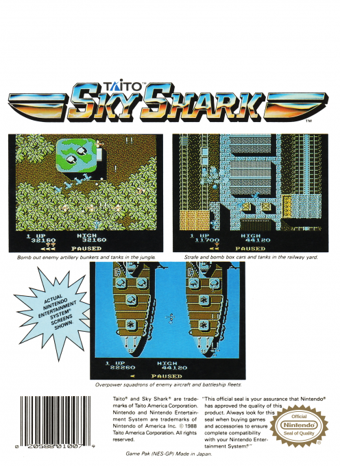 Sky Shark — box-2D-back (US)