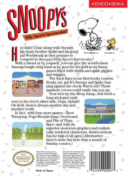 Snoopy's Silly Sports Spectacular! — box-2D-back (US)