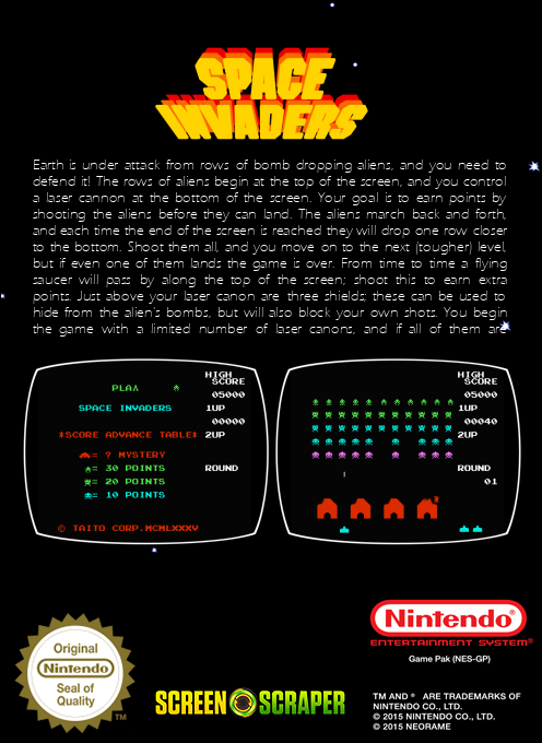 Space Invaders — box-2D-back (SS)