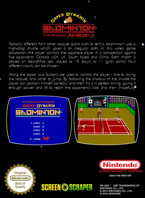 Super Dyna'mix Badminton — box-2D-back (SS)