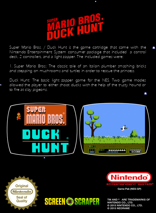Super Mario Bros. / Duck Hunt — box-2D-back (SS)